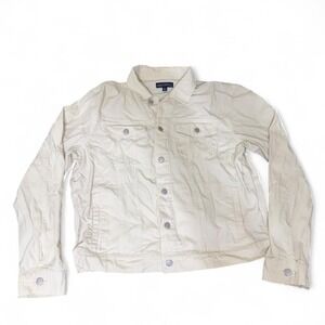 J.Crew Mercantile Oversized Cream Denim Jacket, Women's Size XL